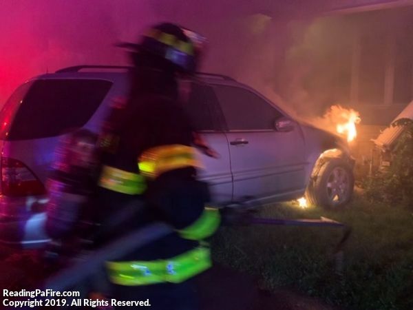 Vehicle fire in Reading
